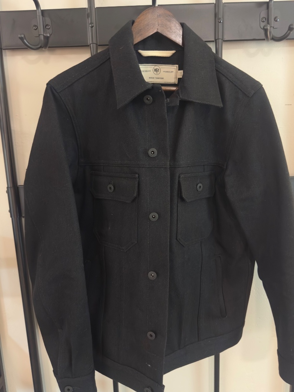Rogue Territory RGT Cryptic Stealth Cruiser Jacket Black Selvedge Denim Large US - Picture 5 of 6